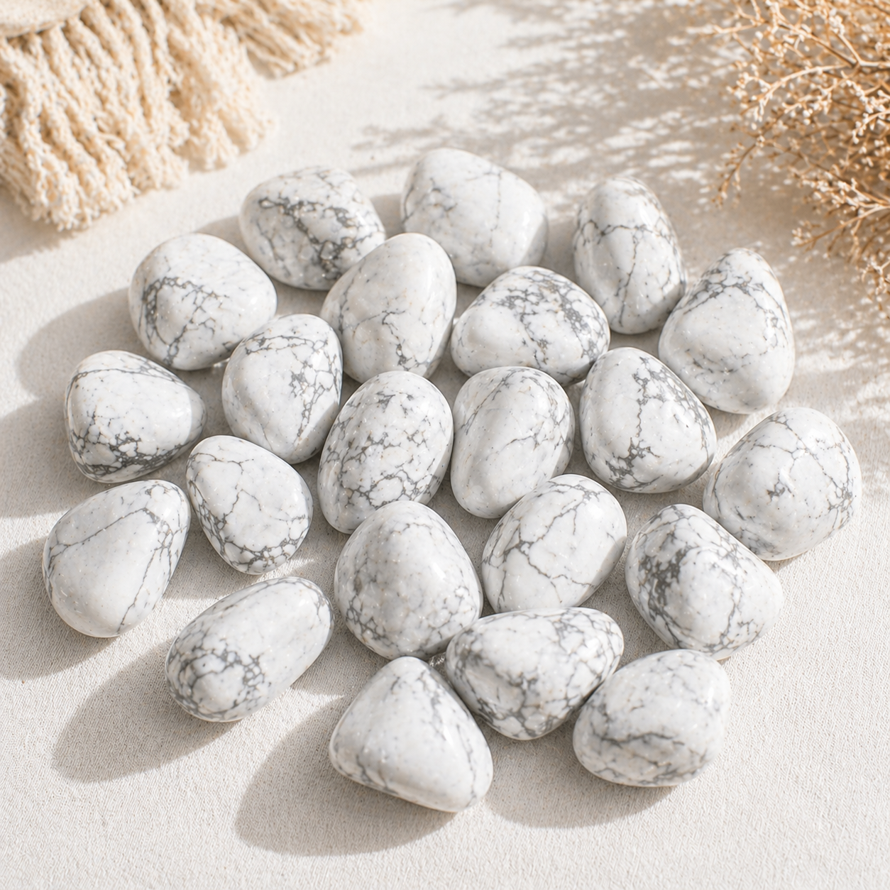 Pierre roulée Howlite – Apaisement & sérénité
