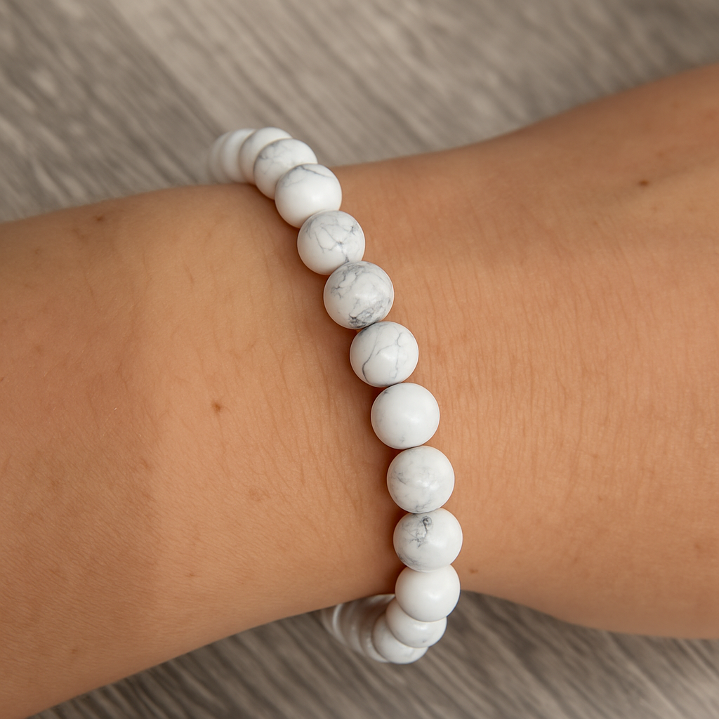 Bracelet Howlite Blanche A (6mm)