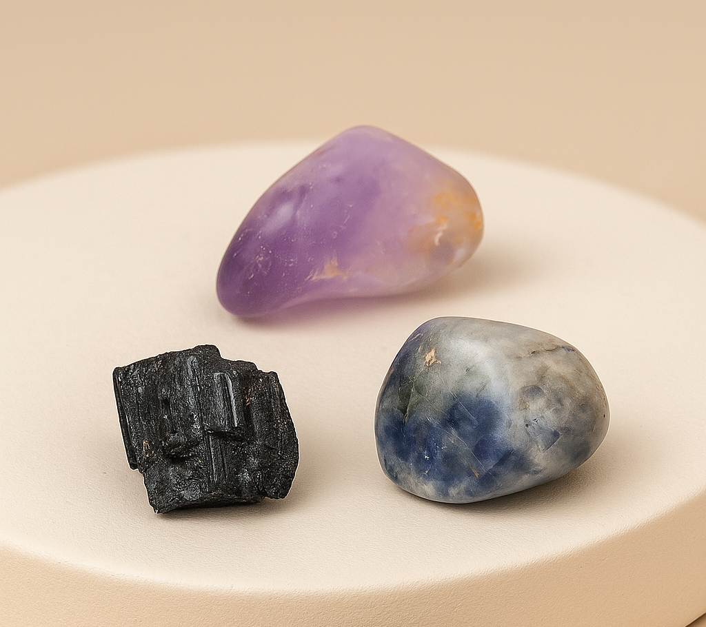 Pierres de rêve – Sodalite, Améthyste & Tourmaline