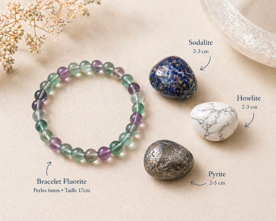 Coffret Concentration & Clarté Mentale - Pierres naturelles