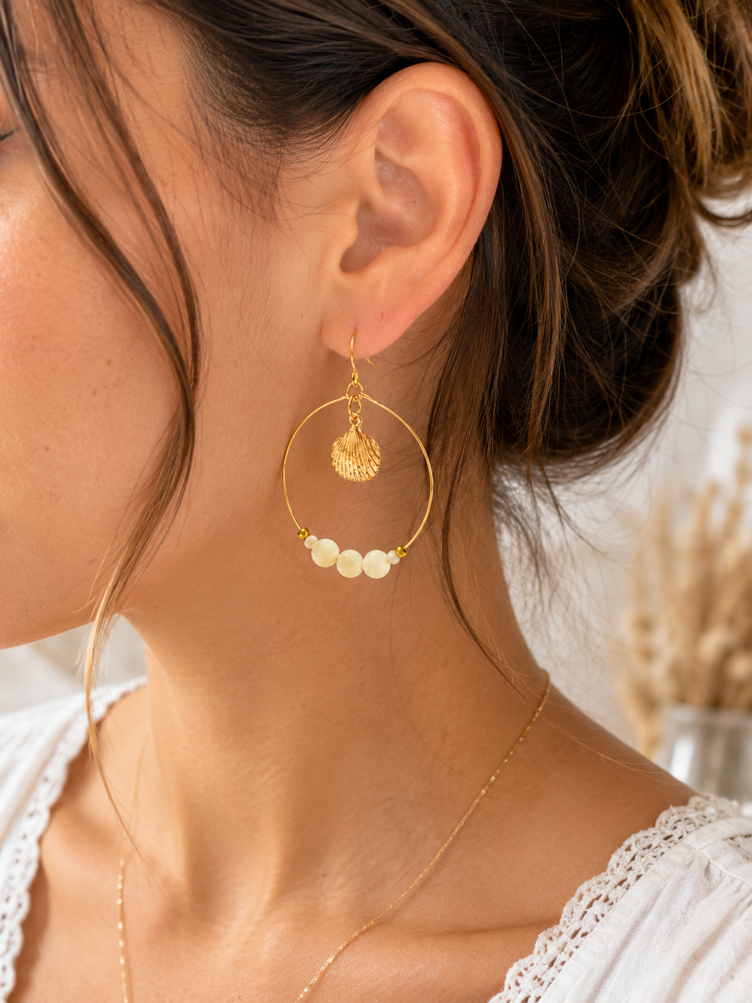 Boucles d’oreilles coquillage & nacre