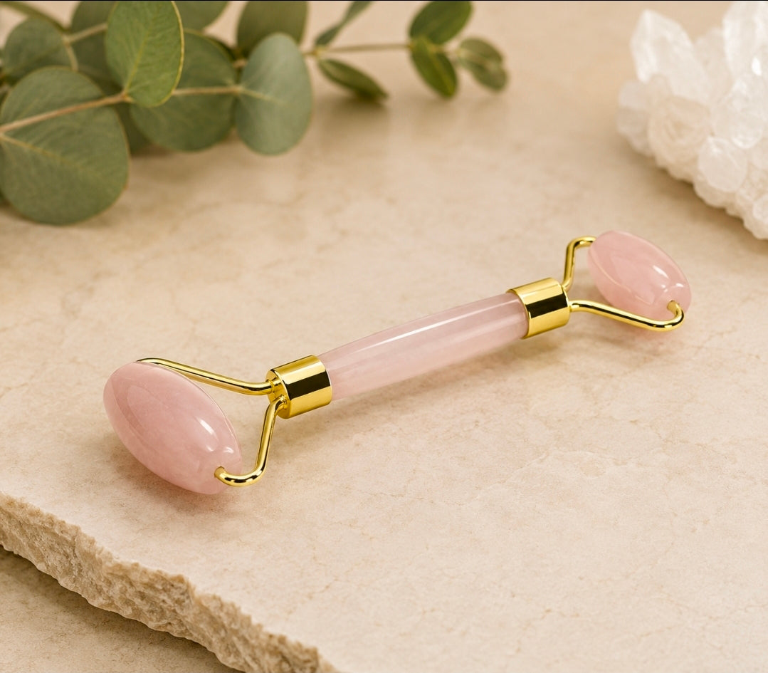 Rouleau de Massage Quartz Rose – Amour & Apaisement