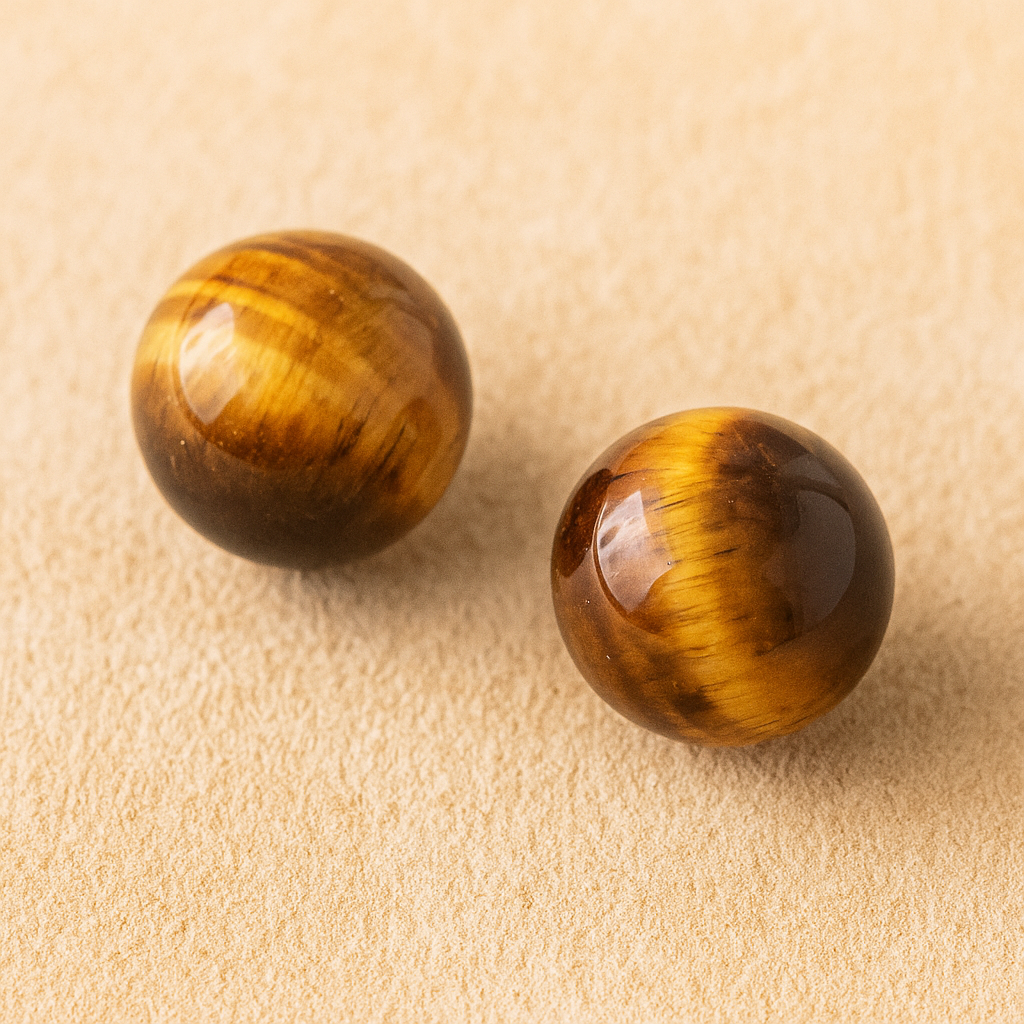 Boucle d'oreille Oeil de tigre A (6mm)