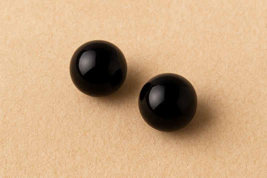 Boucle d'oreille Obsidienne noire A (6mm)