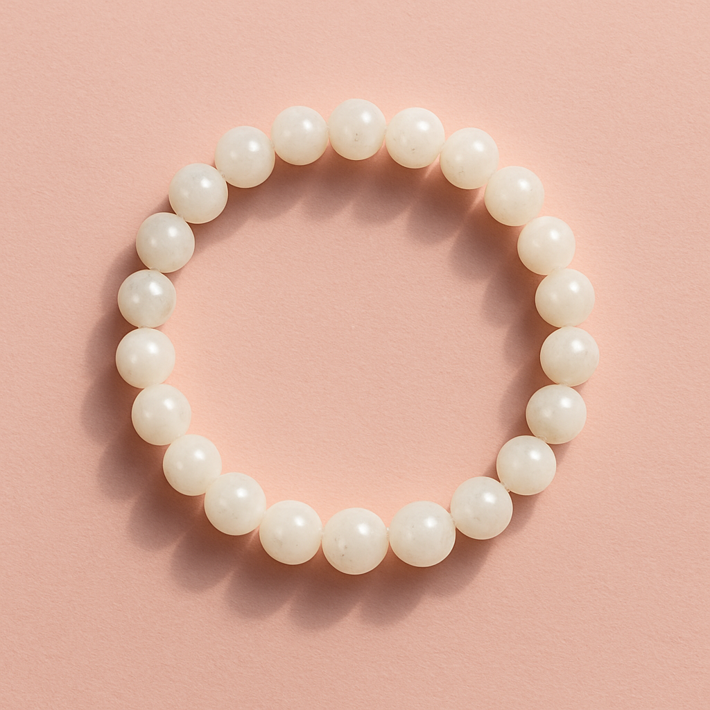 Bracelet Pierre de lune beige A (8mm)