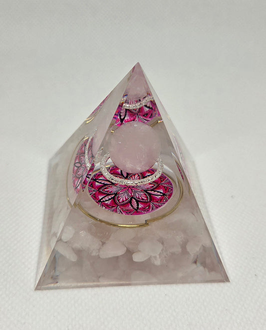 Orgonite Rosace – Quartz Rose 60 mm