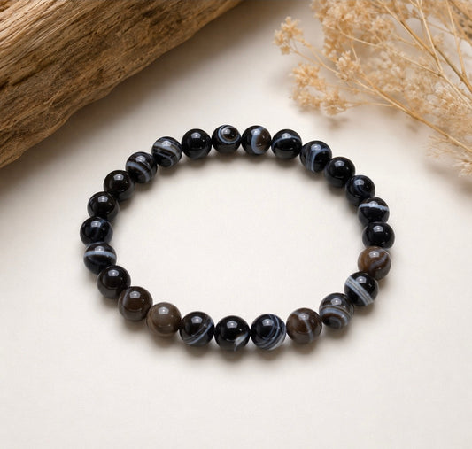 Bracelet Agate Œil  6 mm – Pierre naturelle