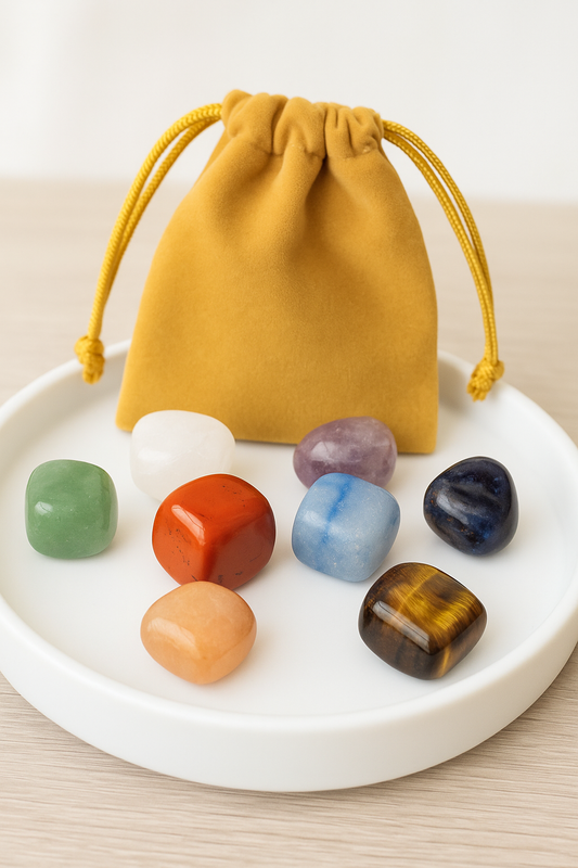 Pochon 7 Chakras – Pierres naturelles 20 à 40 mm