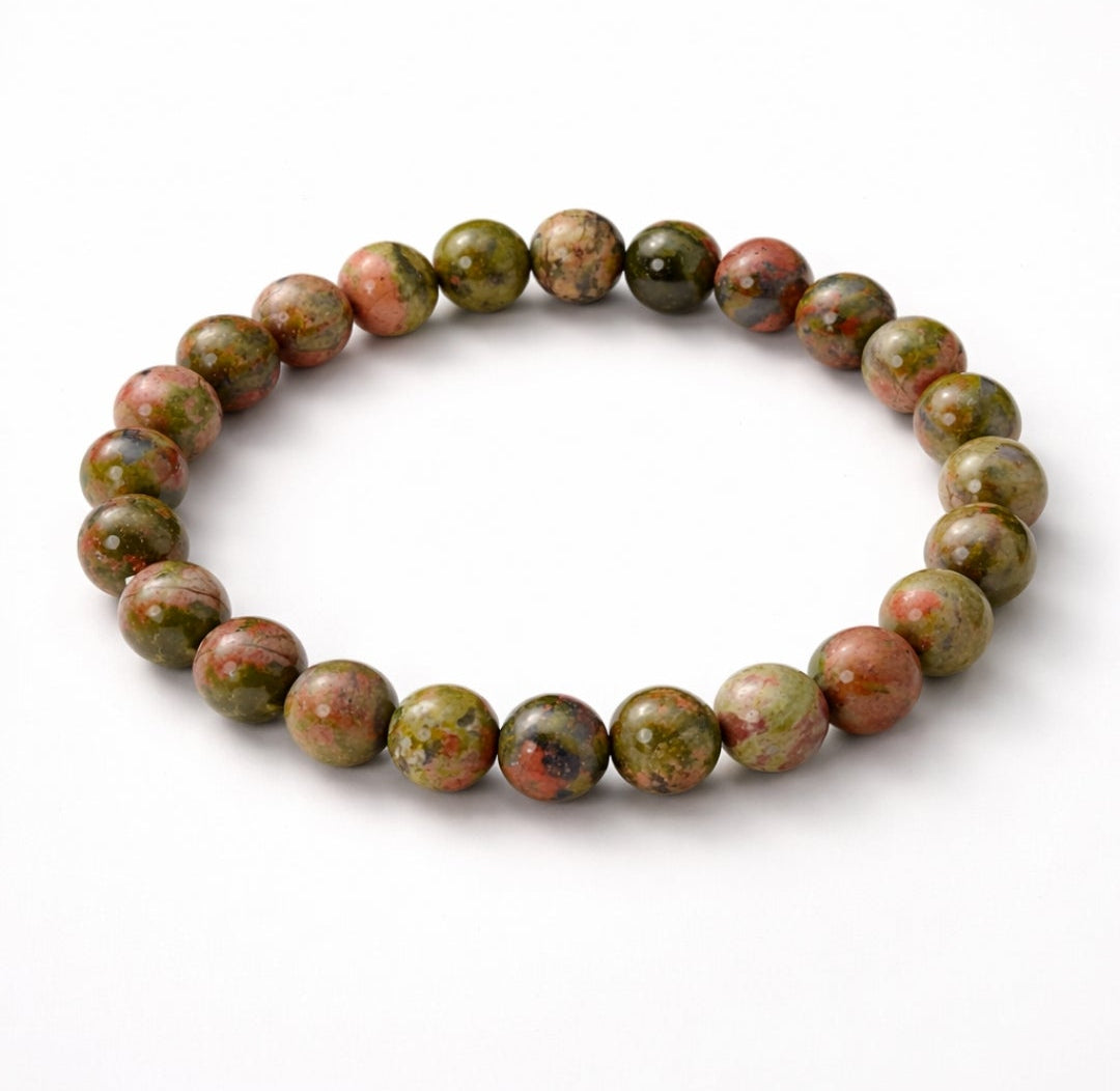 Bracelet Unakite 6mm – Équilibre émotionnel et apaisement