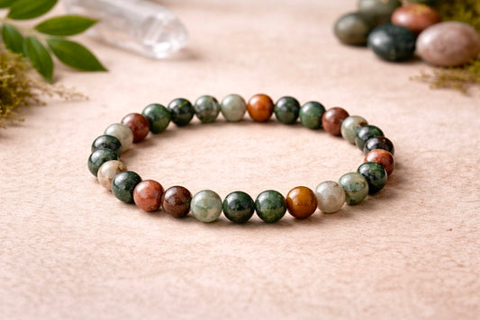 Bracelet Agate Indienne – Perles 6 mm