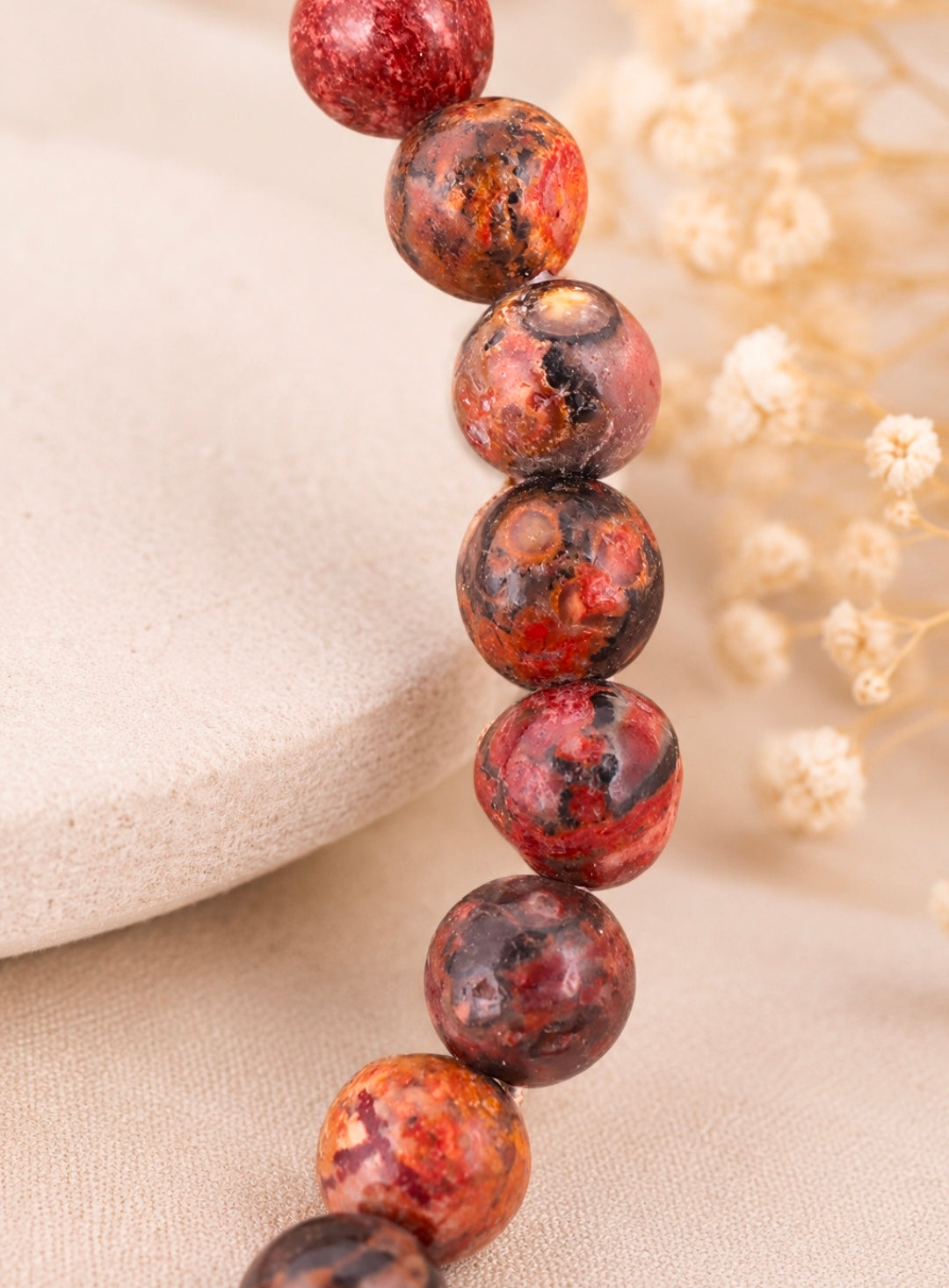 Bracelet Jaspe Léopard Naturel – 6 mm