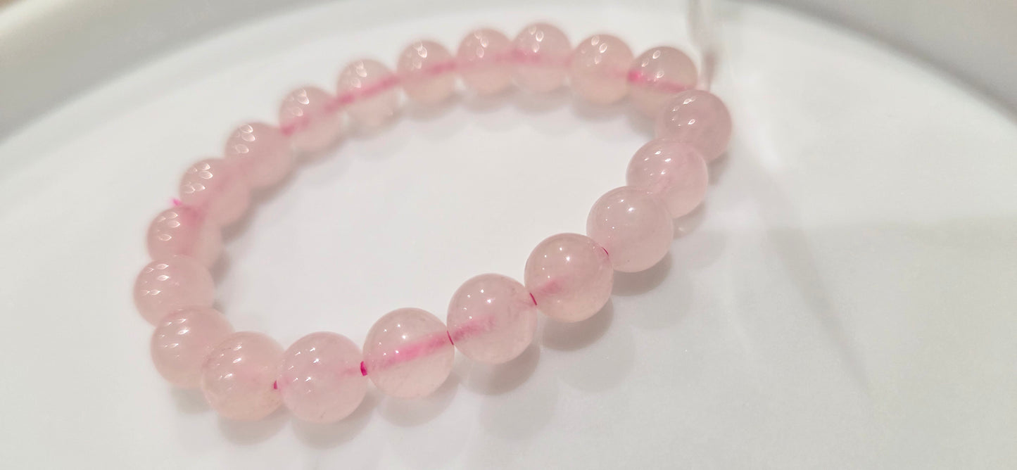Bracelet Quartz rose (8 mm taille 0)