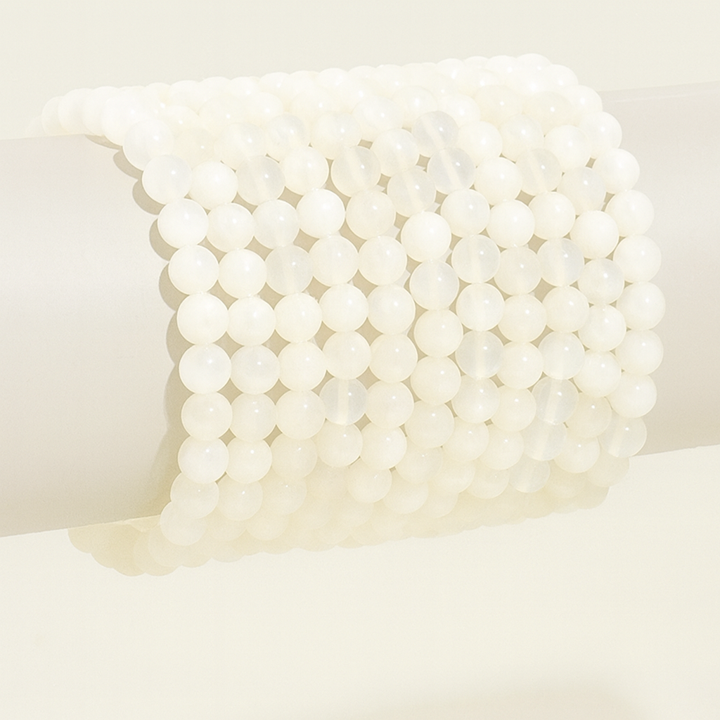 Bracelet Pierre de lune beige AA (6mm)