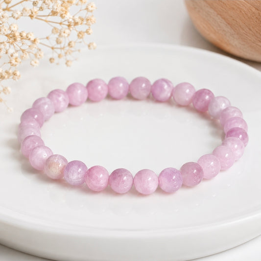 Bracelet en Kunzite 6 mm – Douceur, amour & sérénité