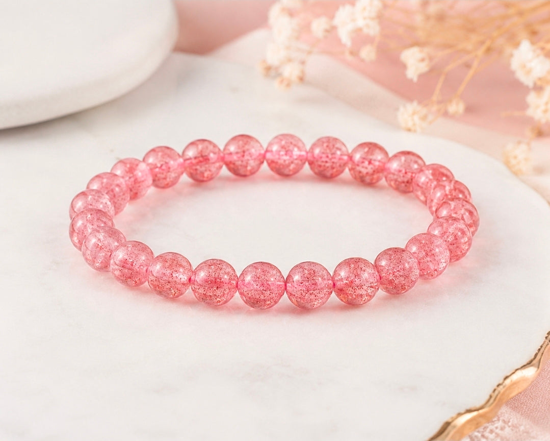 Bracelet Quartz Fraise Naturel – 6 mm