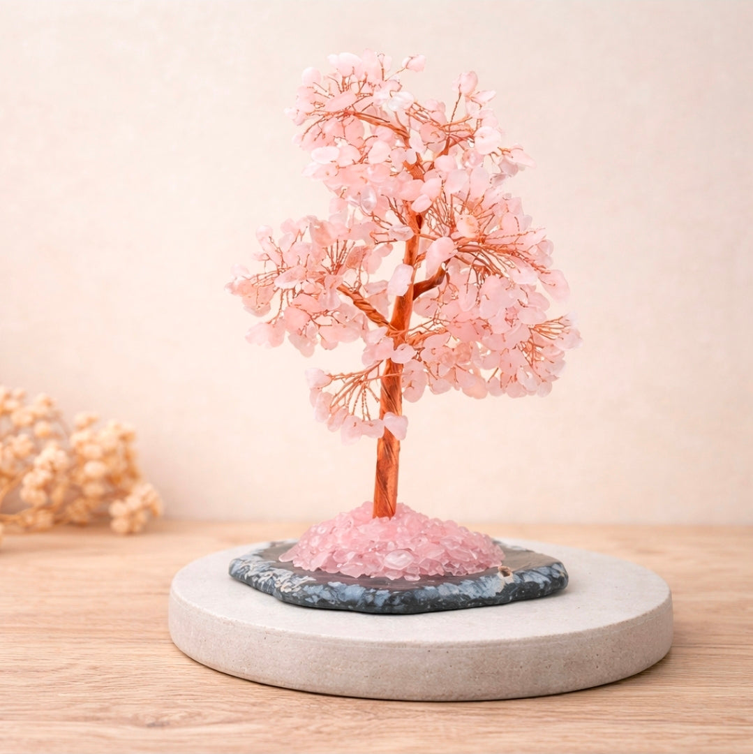 Arbre de Vie en Quartz Rose – Pierre d’Amour et d’Harmonie
