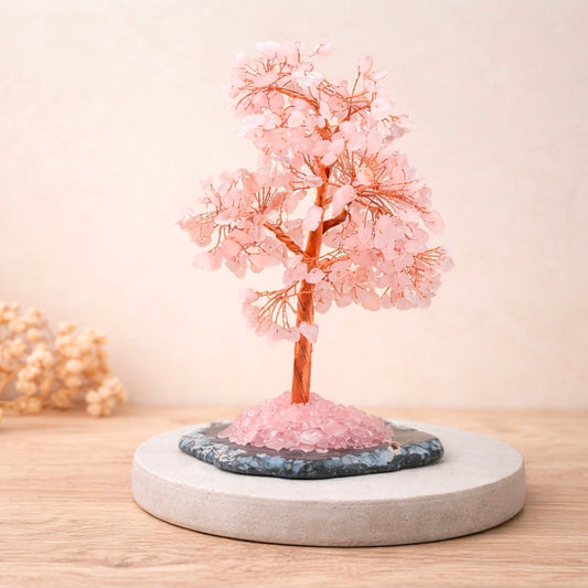Arbre de Vie en Quartz Rose – Pierre d’Amour et d’Harmonie