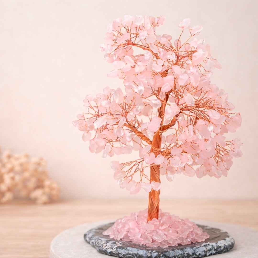 Arbre de Vie en Quartz Rose – Pierre d’Amour et d’Harmonie