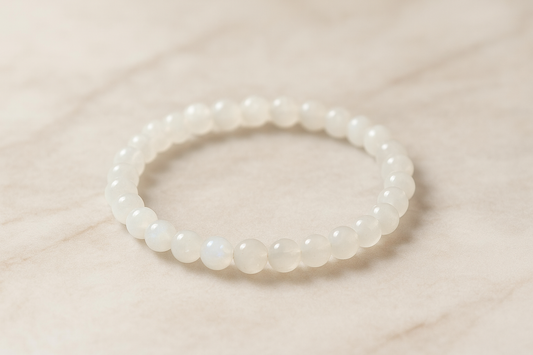 Bracelet Pierre de lune beige AA (6mm)