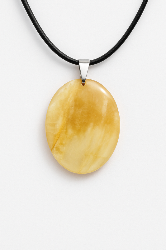 Pendentif Pierre plate ovale Pierre de lune orange AA 35 à 45mm