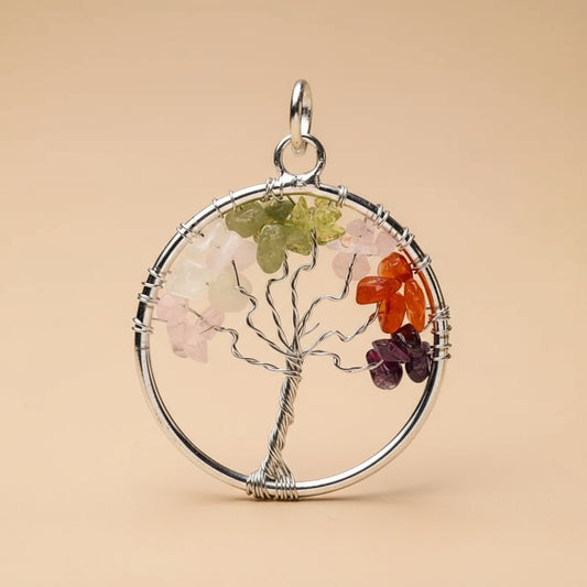 Pendentif Arbre de Vie – 7 Pierres Naturelles