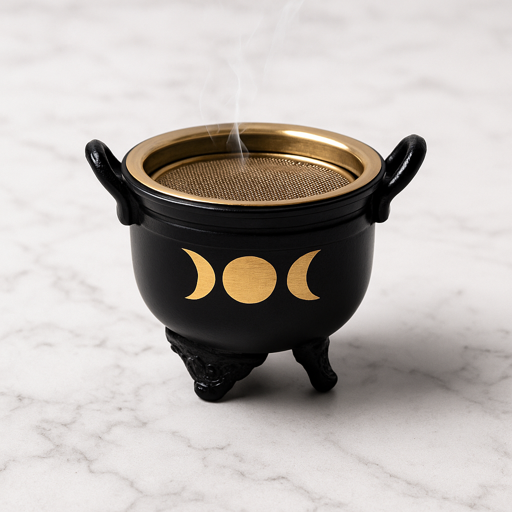 Chaudron Phases Lunaires avec tamis — rituel & encens