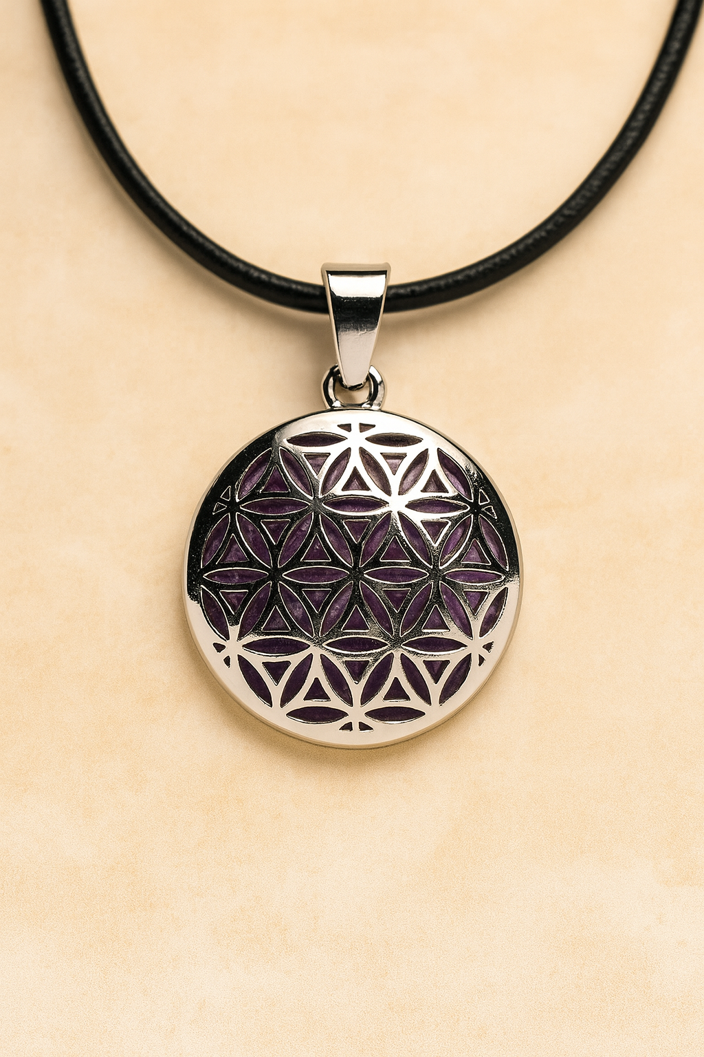 Pendentif Fleur de Vie en Améthyste