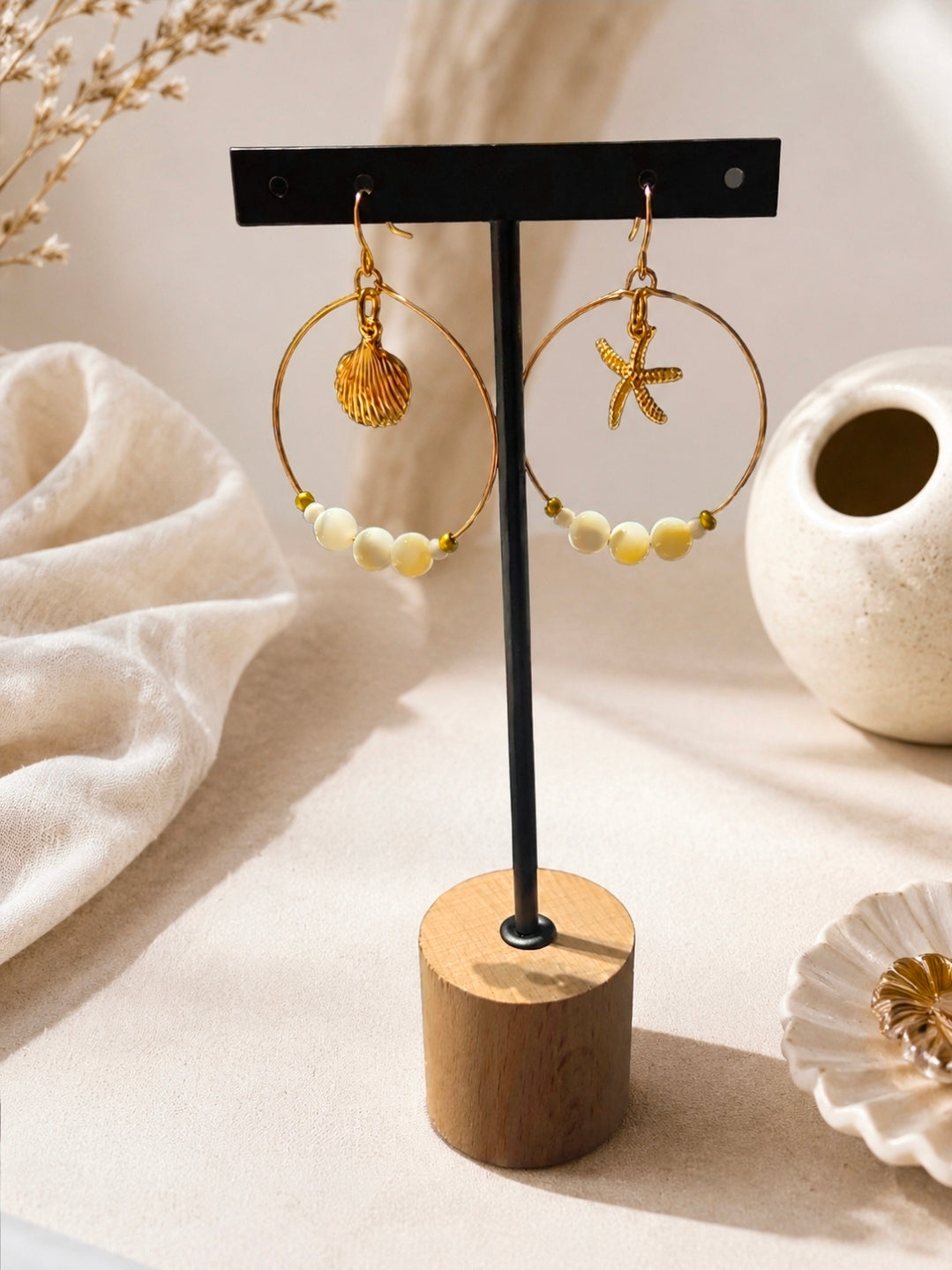 Boucles d’oreilles coquillage & nacre