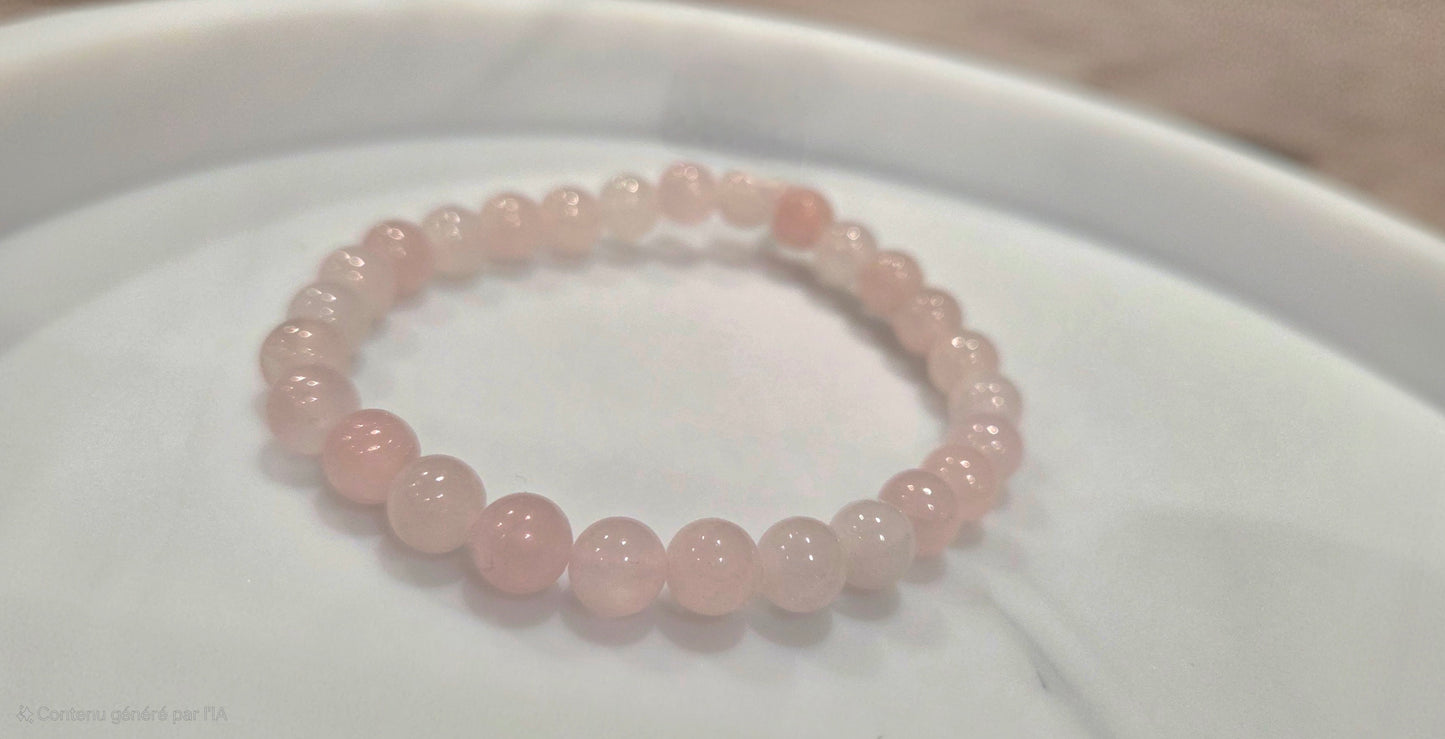 Bracelet Quartz rose (6mm)