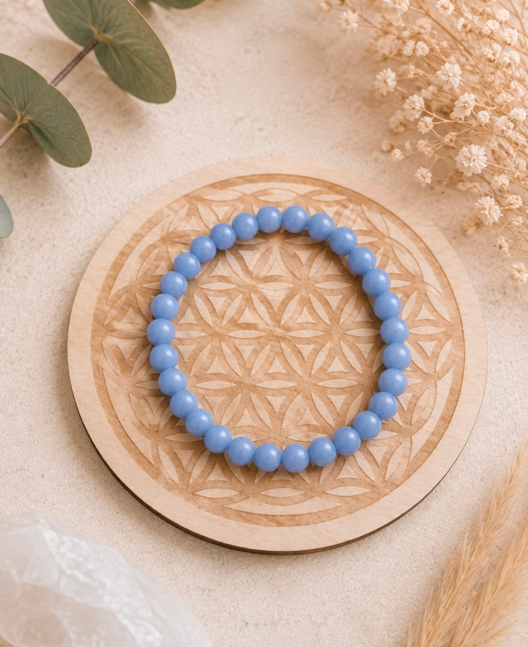 Bracelet Angélite – Sérénité & Communication