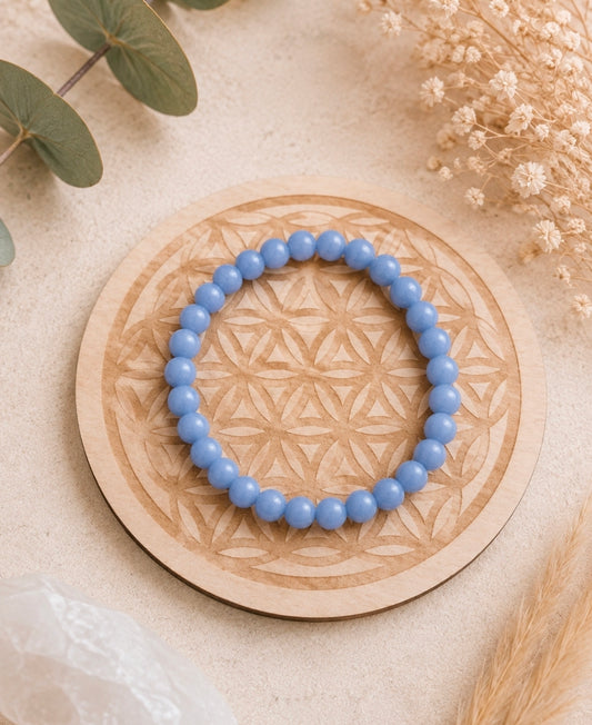 Bracelet Angélite – Sérénité & Communication