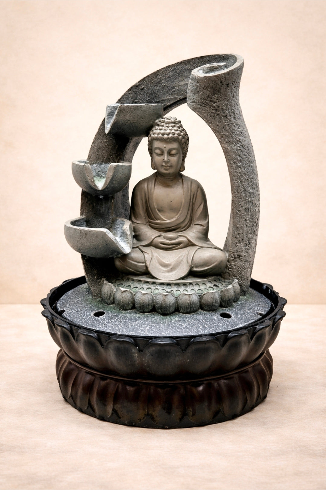 Fontaine Bouddha Méditation – Cascade Zen 28 cm